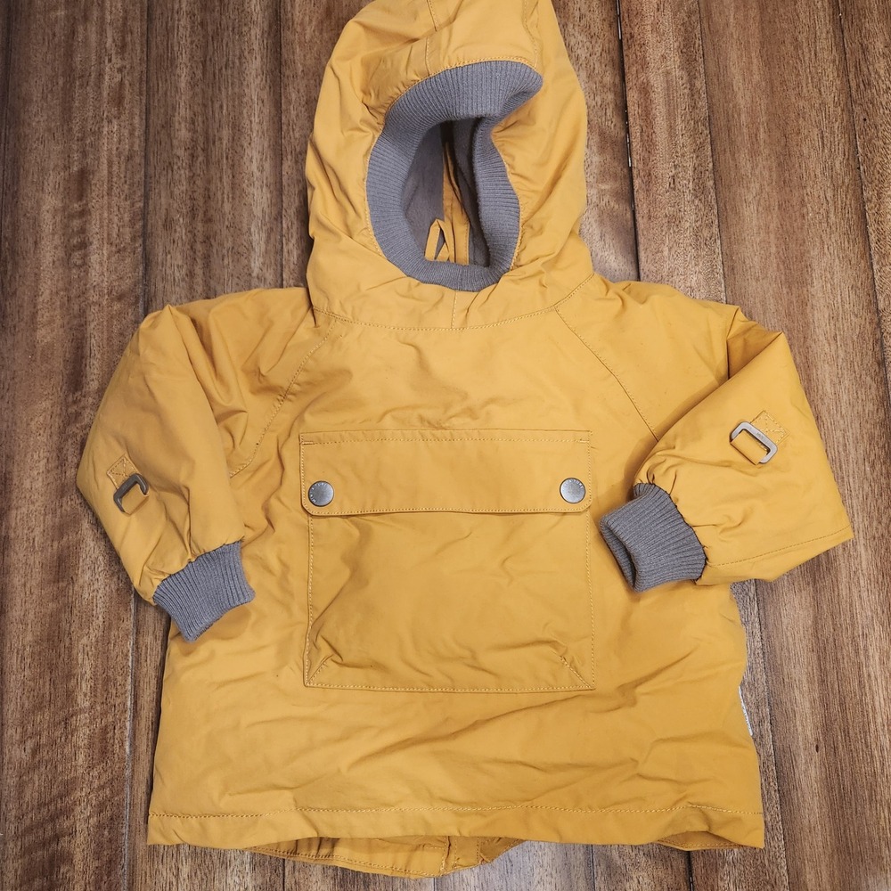 Mini A Ture‎ Copenhagen Yellow Hooded Anorak Jacket Zipper back Size 18m 86cm